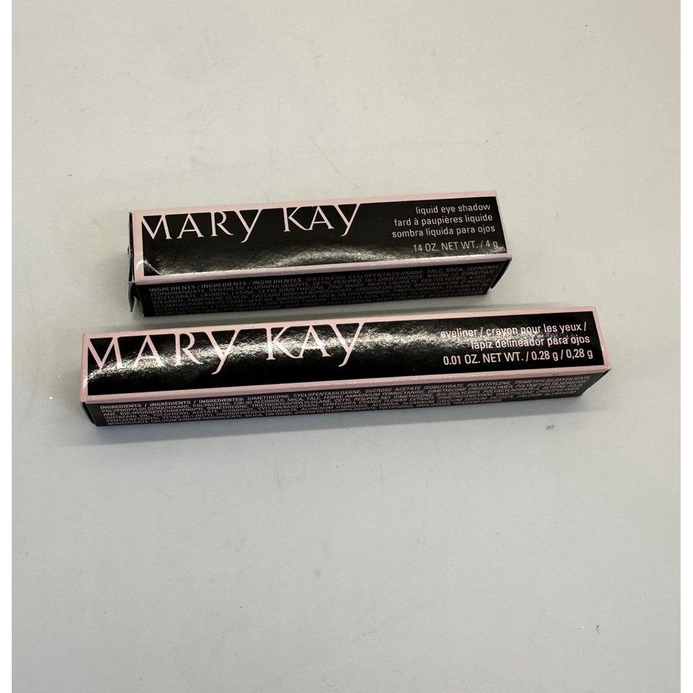 MARY KAY LIQUID EYE SHADOW LIGHT BEAM And Black‎ Eyeliner